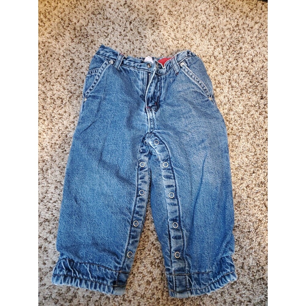 Boys carpenter jeans winter lined 18 months Old Navy snap under leg